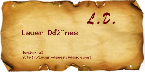 Lauer Dénes névjegykártya